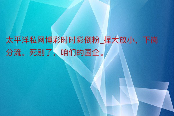 太平洋私网博彩时时彩倒粉_捏大放小，下岗分流。死别了，咱们的国企。