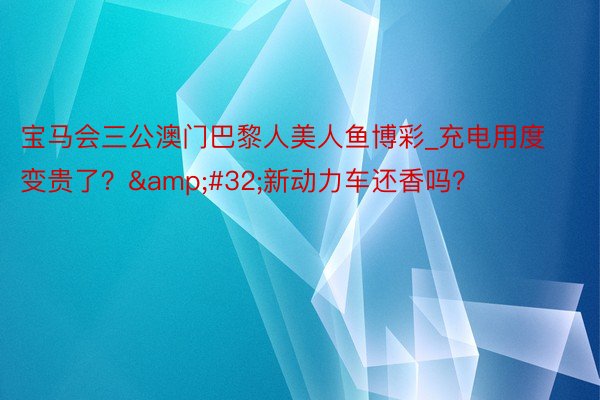 宝马会三公澳门巴黎人美人鱼博彩_充电用度变贵了？&#32;新动力车还香吗？